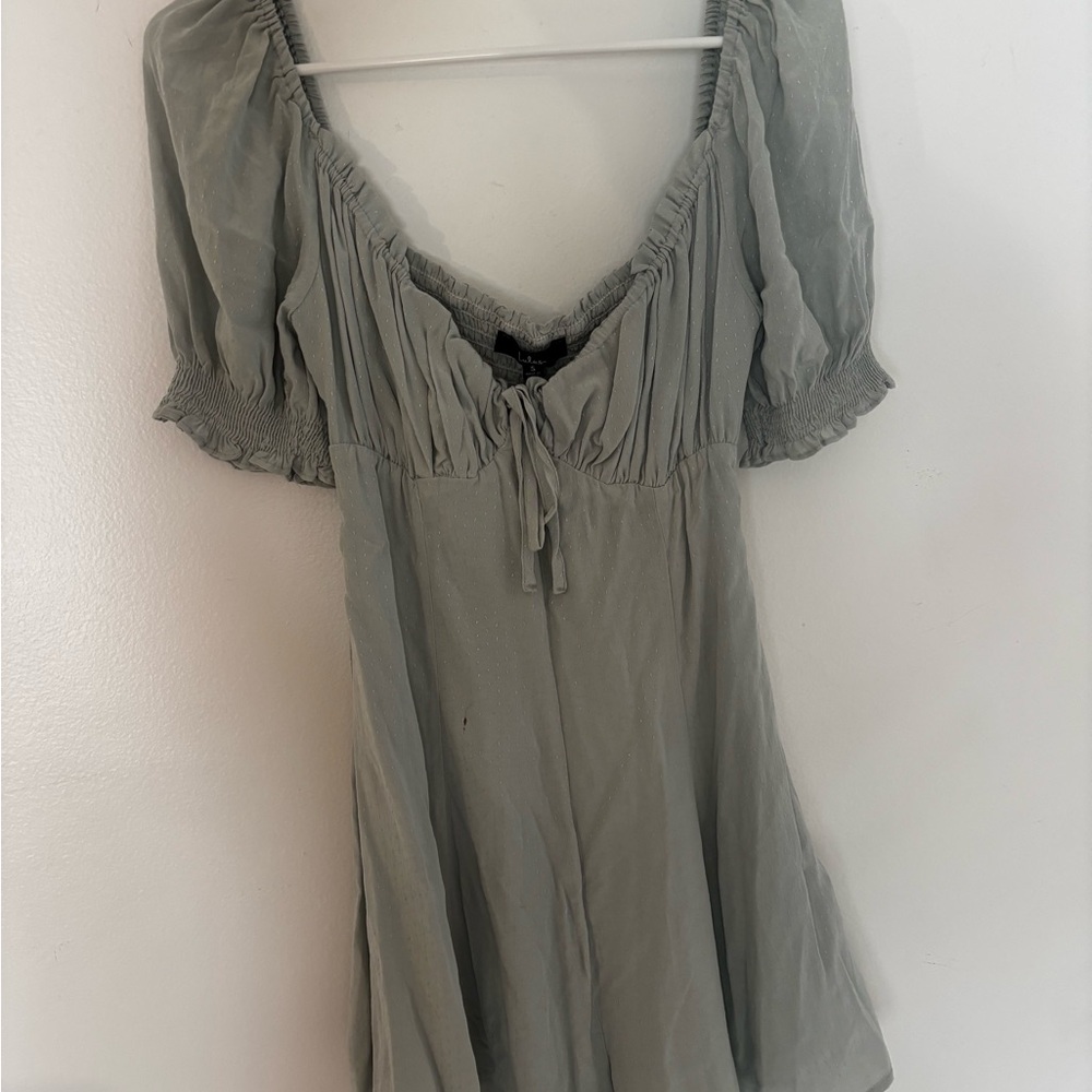 Lulu's Light Sage Textured Romper